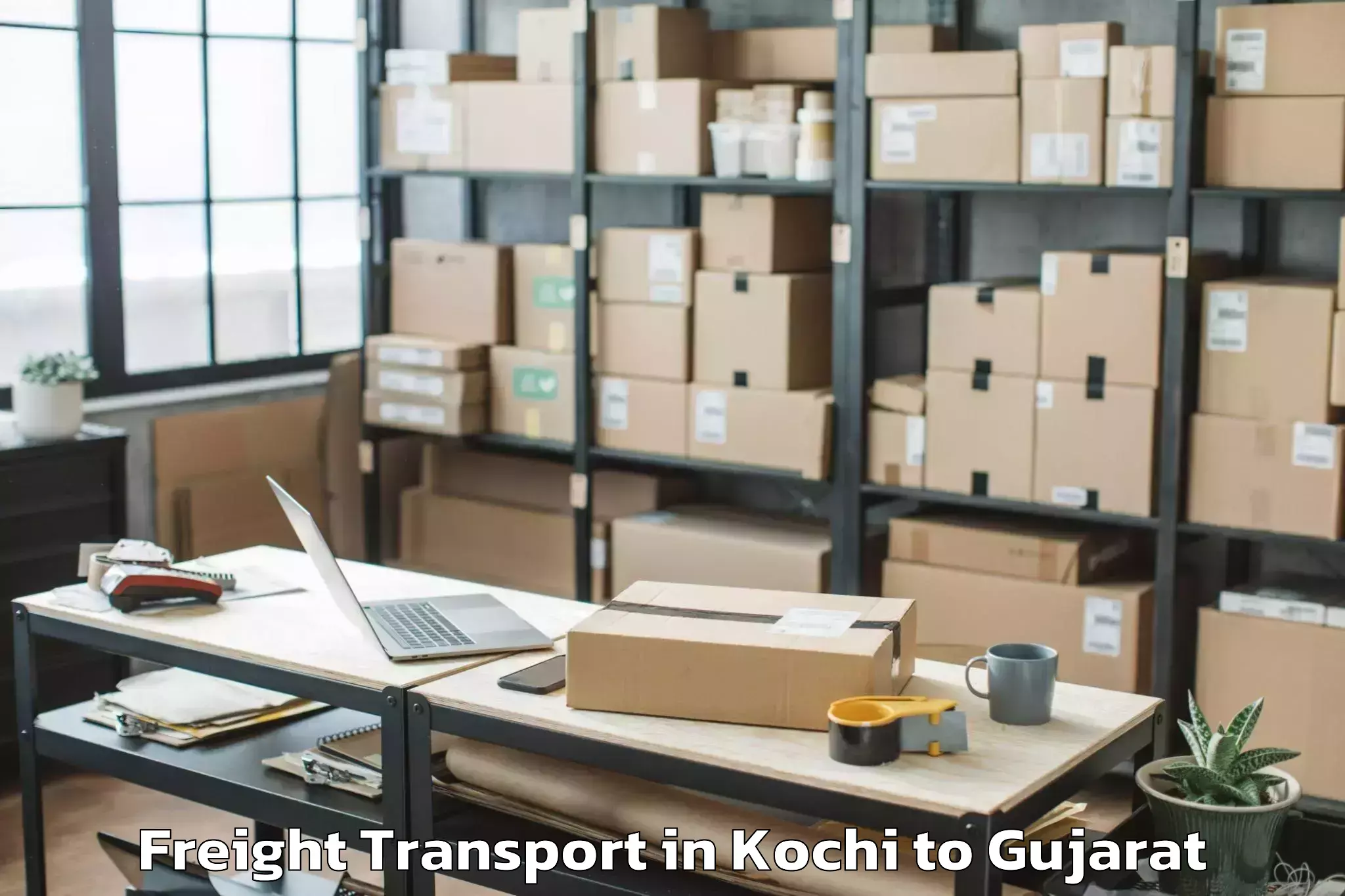 Book Kochi to Gusar Freight Transport Online